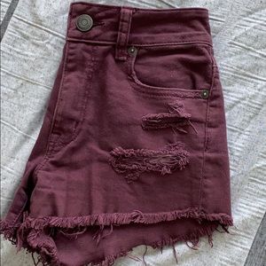 High waisted jean shorts